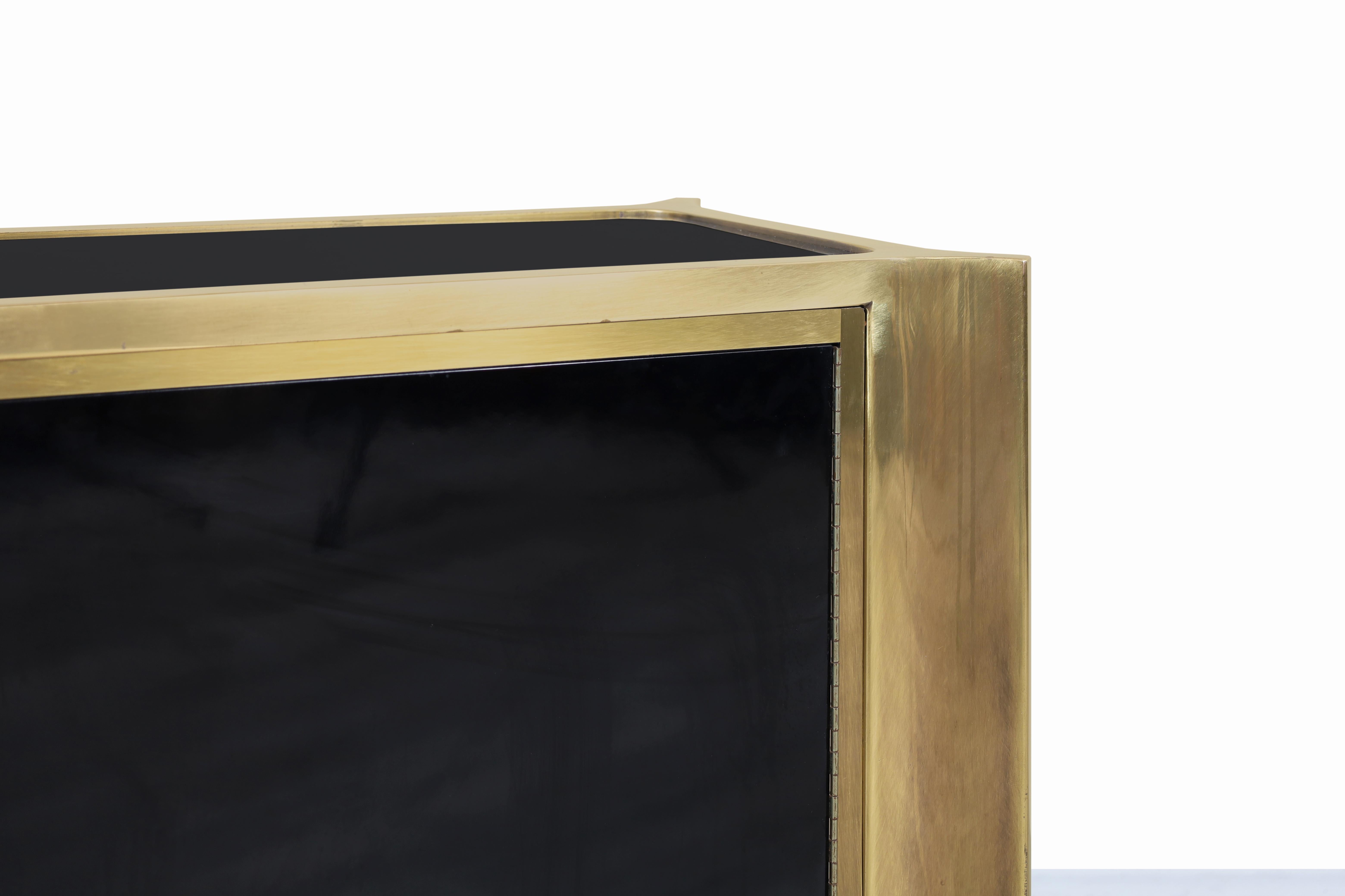 Vintage Patinated Brass and Lacquered Credenza by Mastercraft 3