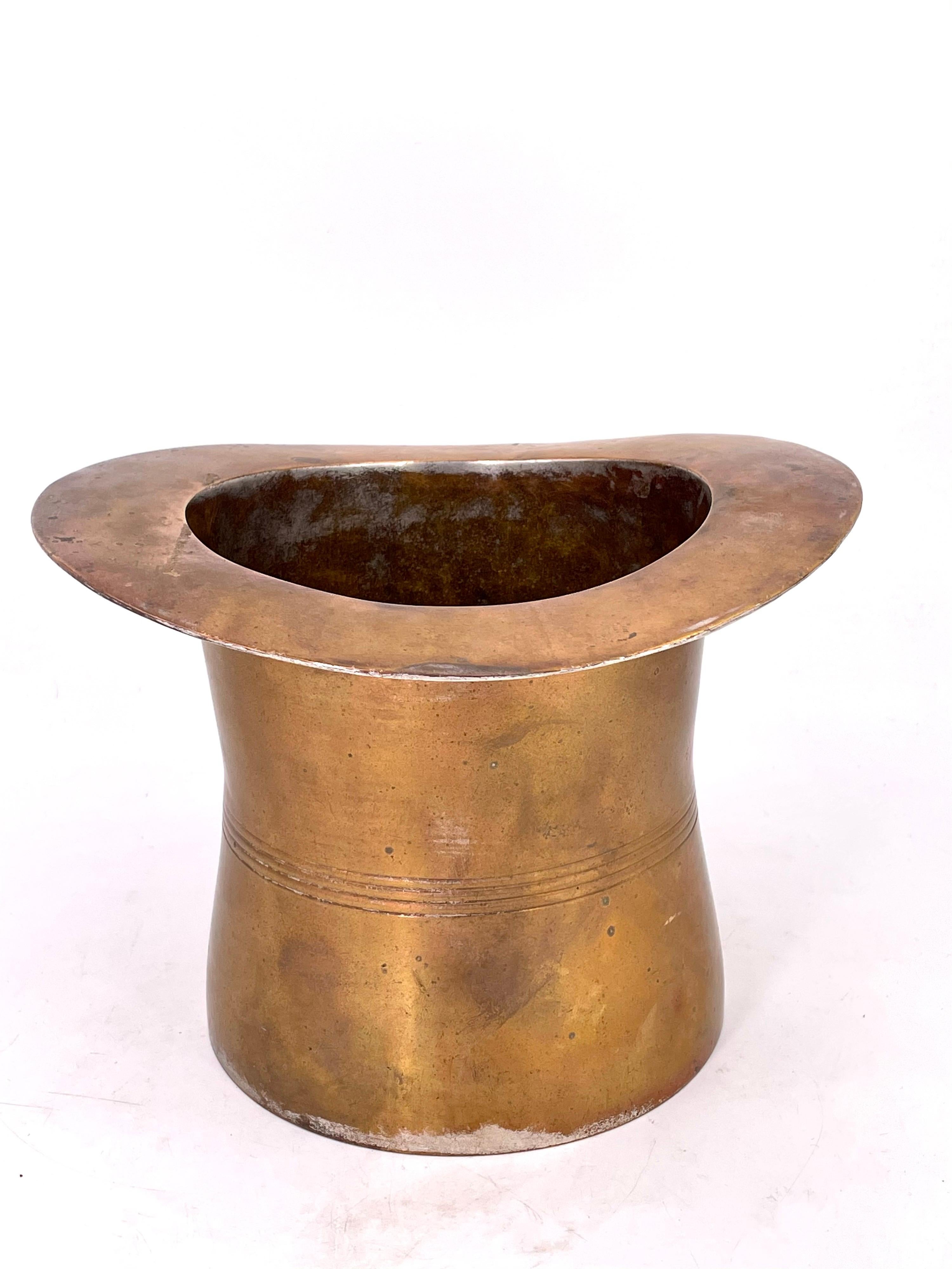 American Vintage Patinated Brass Catch-It-All Top Hat