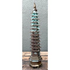 Vintage Patinated Brass Pagoda