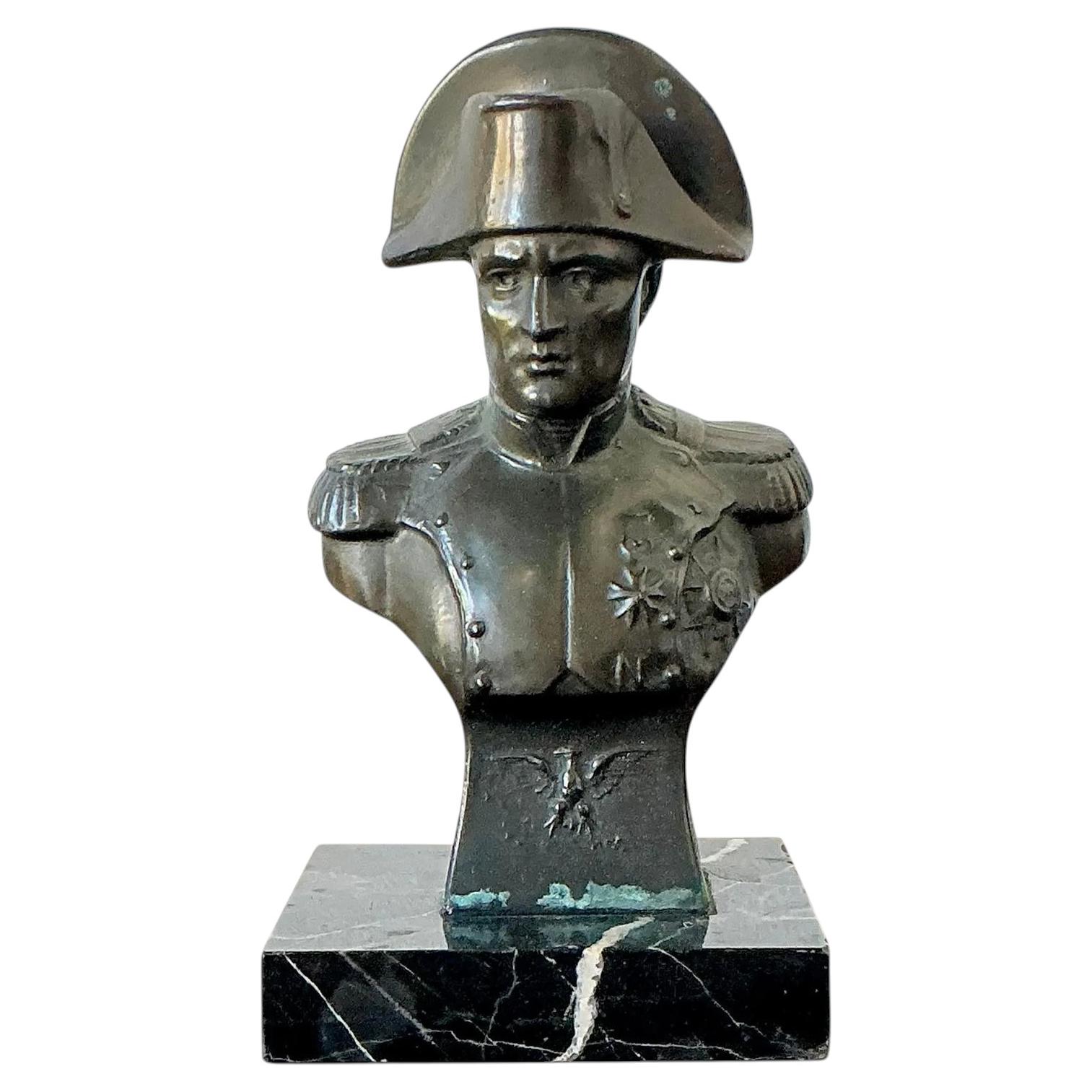 Vintage Patinated Bronze Bust of Napoleon