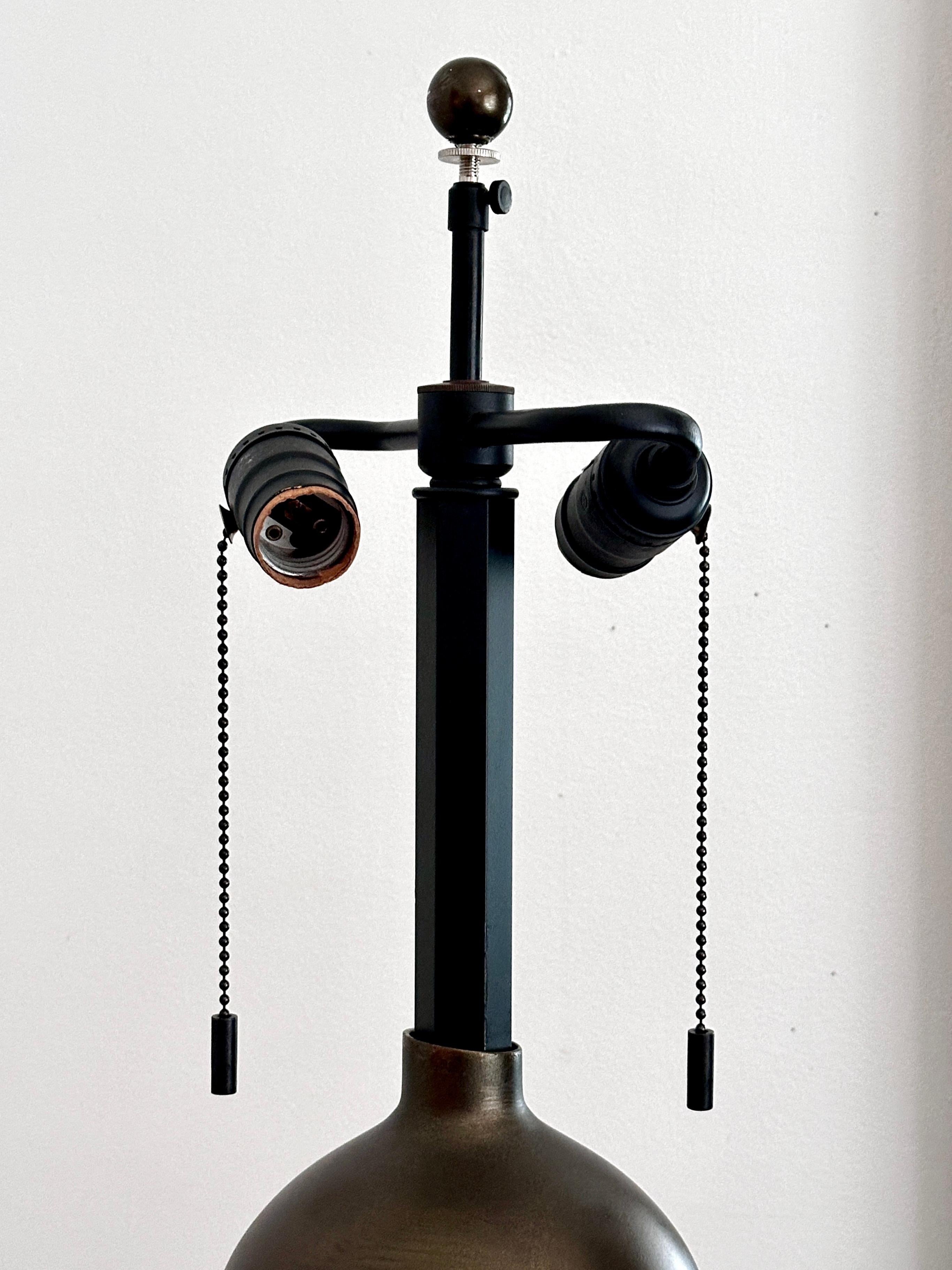 American Vintage Patinated Bronze Finish Donghia Rafaela Table Lamp For Sale