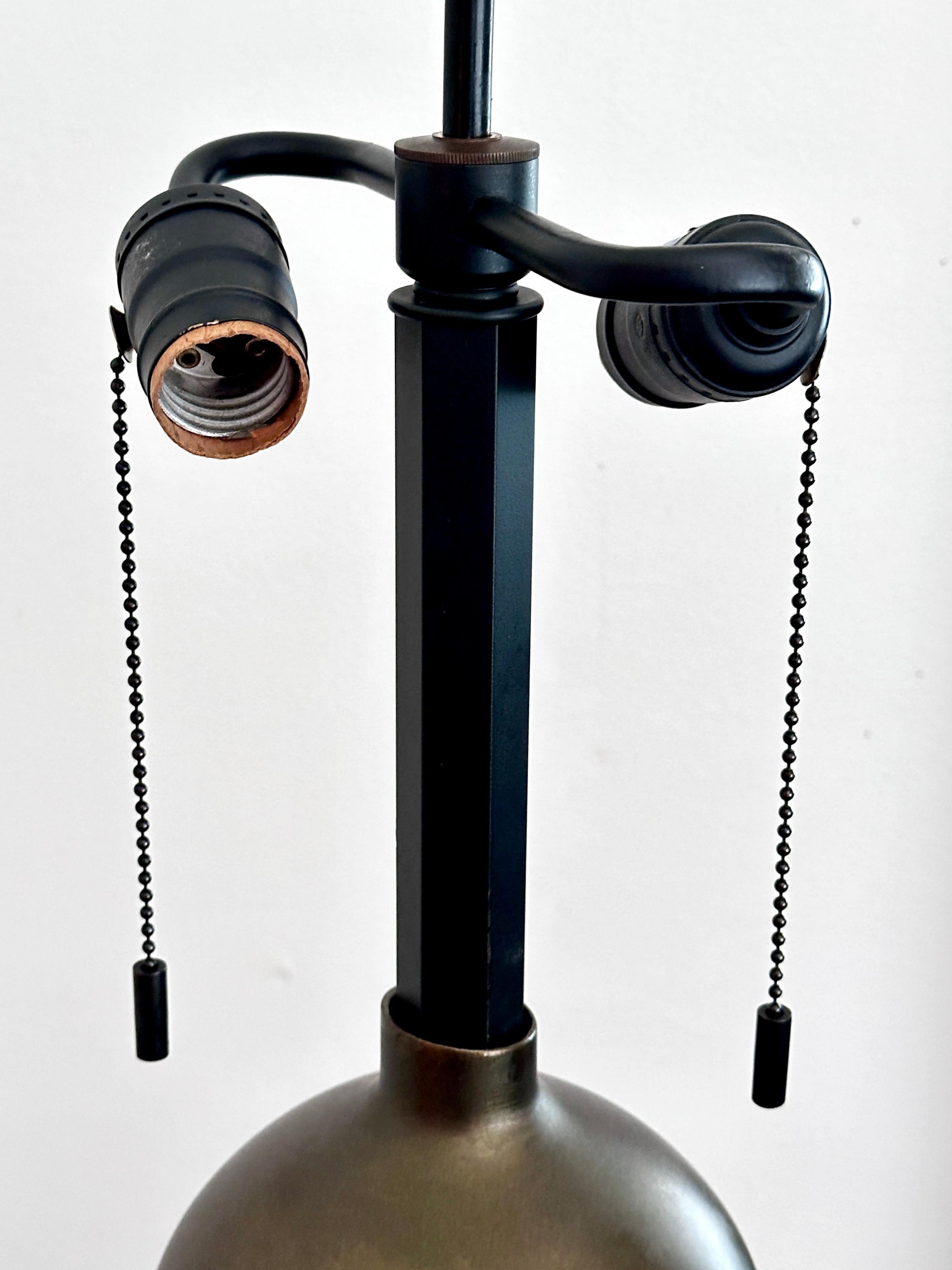 Hand-Crafted Vintage Patinated Bronze Finish Donghia Rafaela Table Lamp For Sale