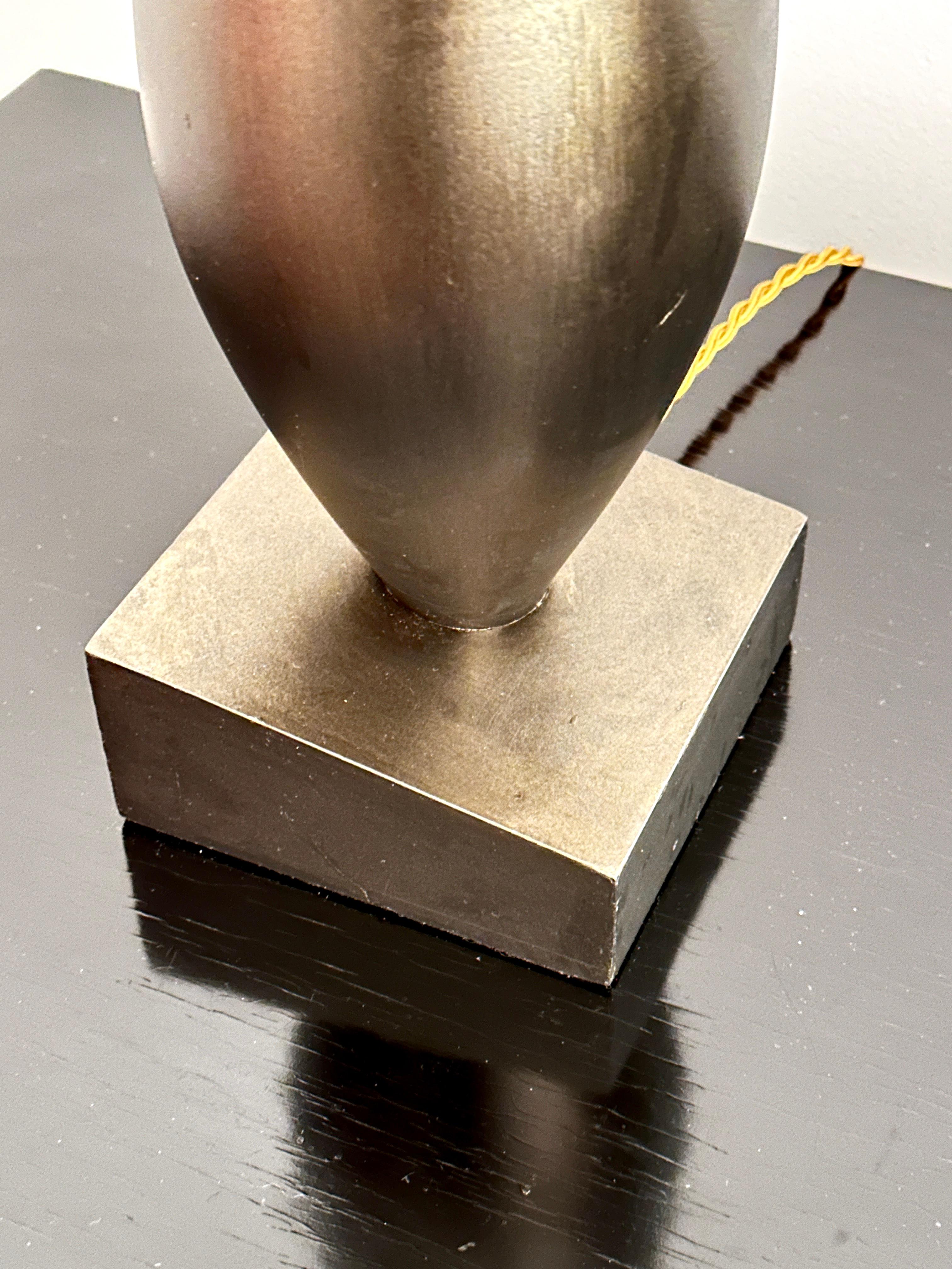 Vintage Patinated Bronze Finish Donghia Rafaela Table Lamp For Sale 1