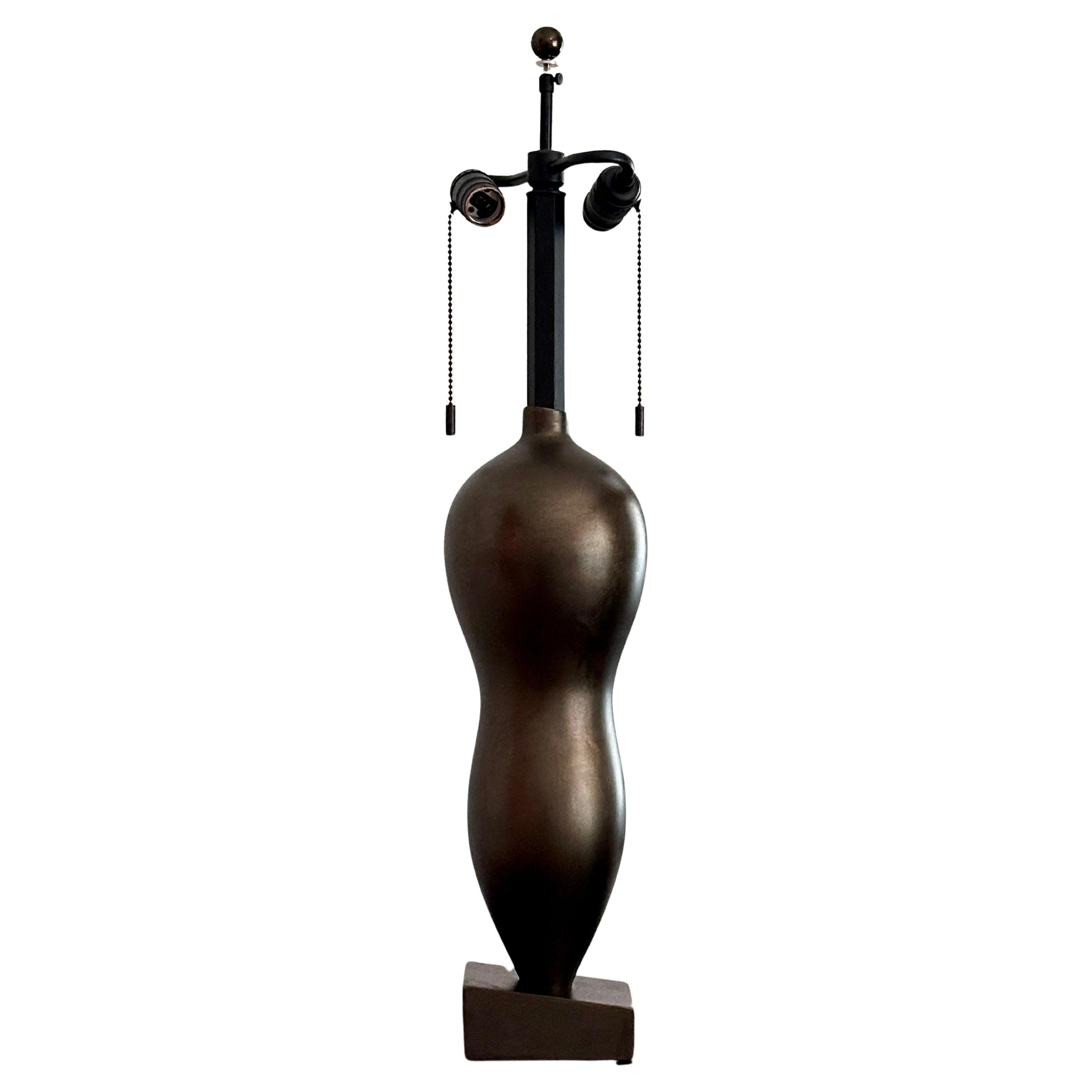 Vintage Patinated Bronze Finish Donghia Rafaela Table Lamp For Sale