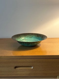 Ciotola bassa in bronzo patinato vintage, Svezia, anni '60
