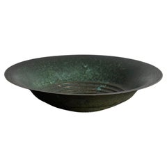 Bol bas vintage en bronze patiné, Suède, années 1960
