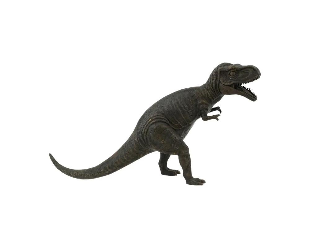 Cast Vintage Patinated Bronze Sculpture Of Dinosaur
