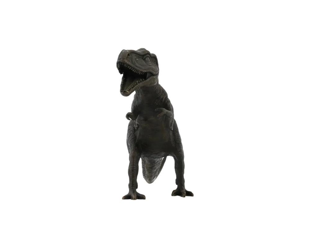 20th Century Vintage Patinated Bronze Sculpture Of Dinosaur
