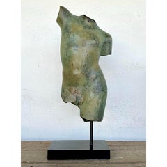 Vintage Patinated Bronze Torso of Man