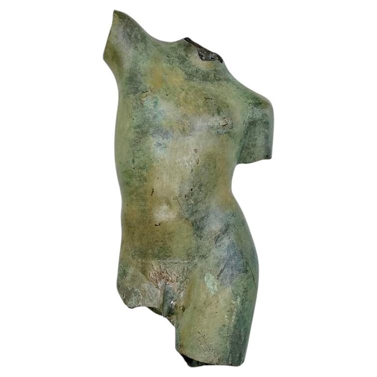 Vintage Patinated Bronze Torso of Man