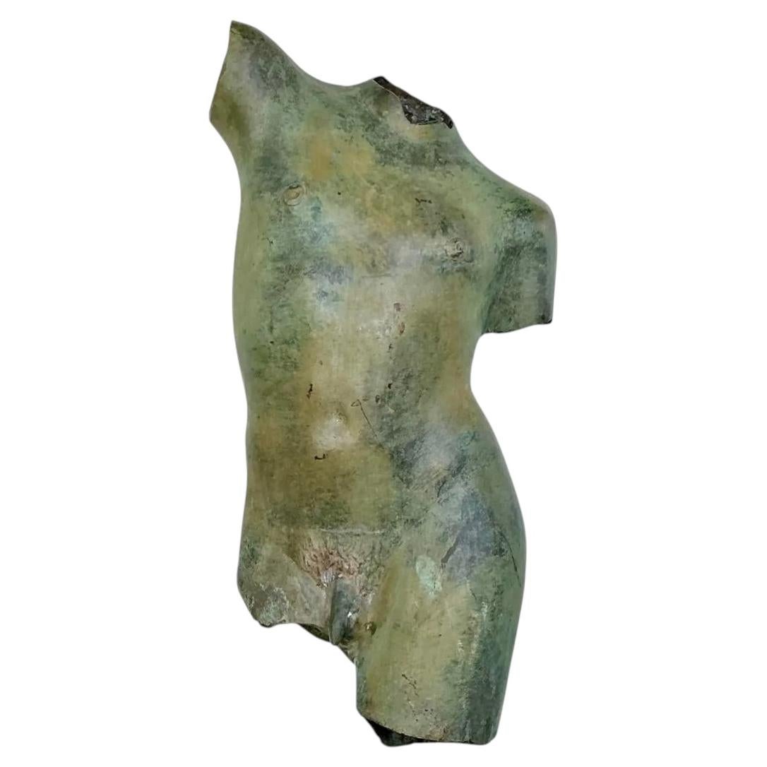 Vintage Patinated Bronze Torso of Man
