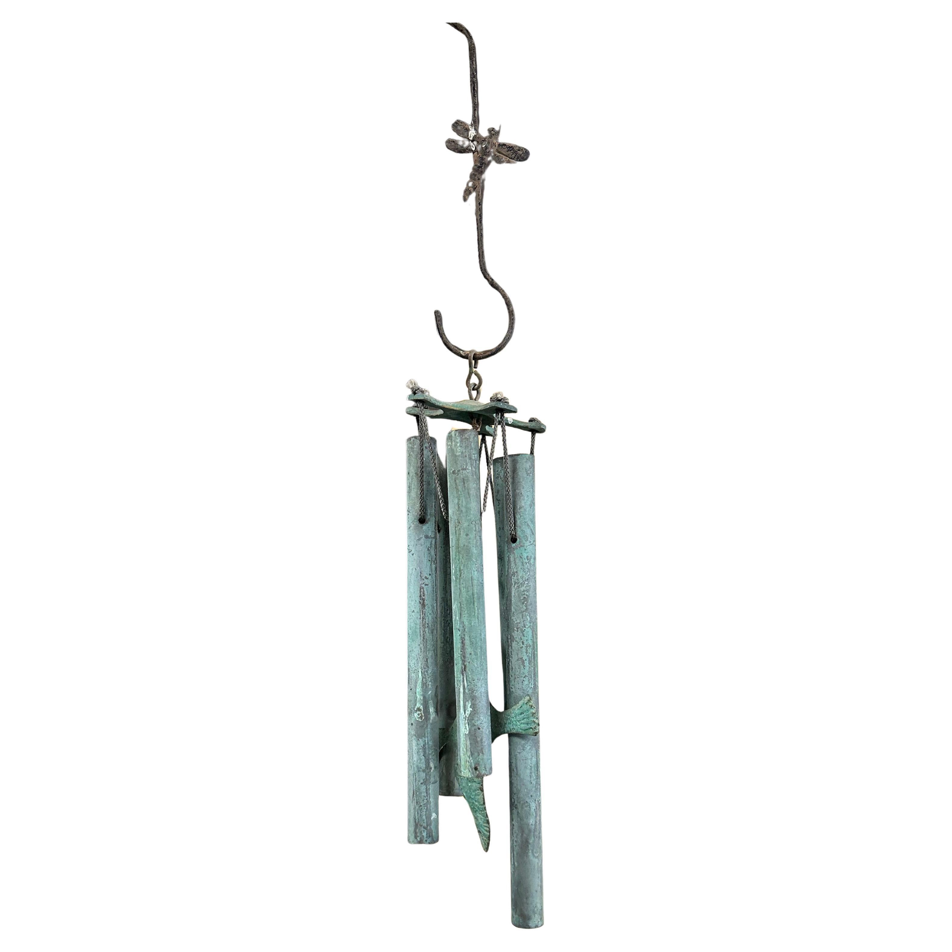 Vintage Windspiel aus patinierter Bronze im Stil von Walter Lamb
