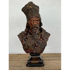 Vintage Patinated Bust of Man