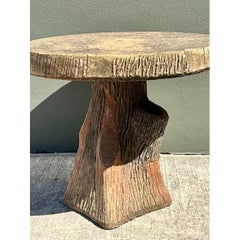 Vintage Patinated Faux Bois Concrete Table
