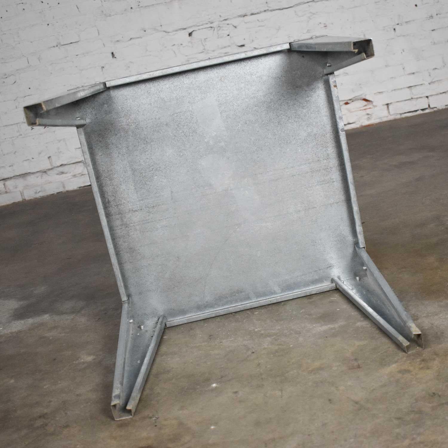 Vintage Patinated Galvanized Industrial Side or End Table 4