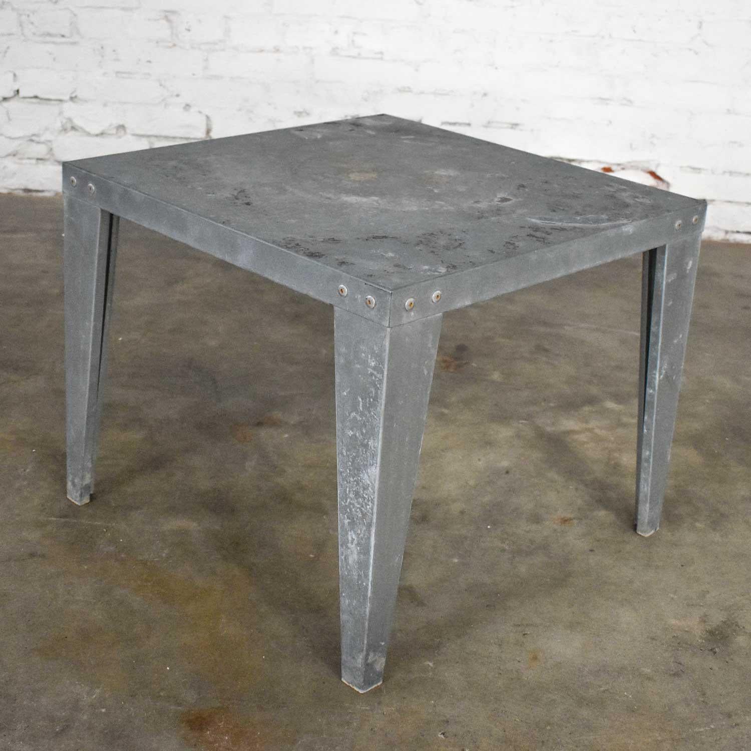galvanized end table