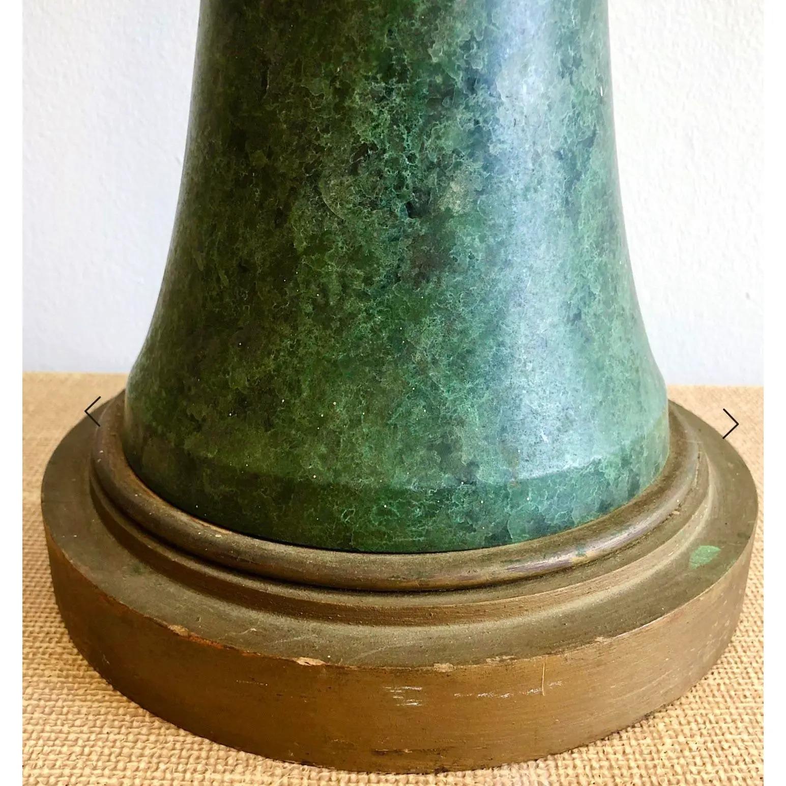 North American Vintage Patinated Green Brass Moorish Lamps After Pepe Mendoza, a Pair