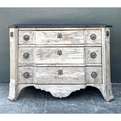 Vintage Patinated Gustavian Serpentine Chest of Drawers