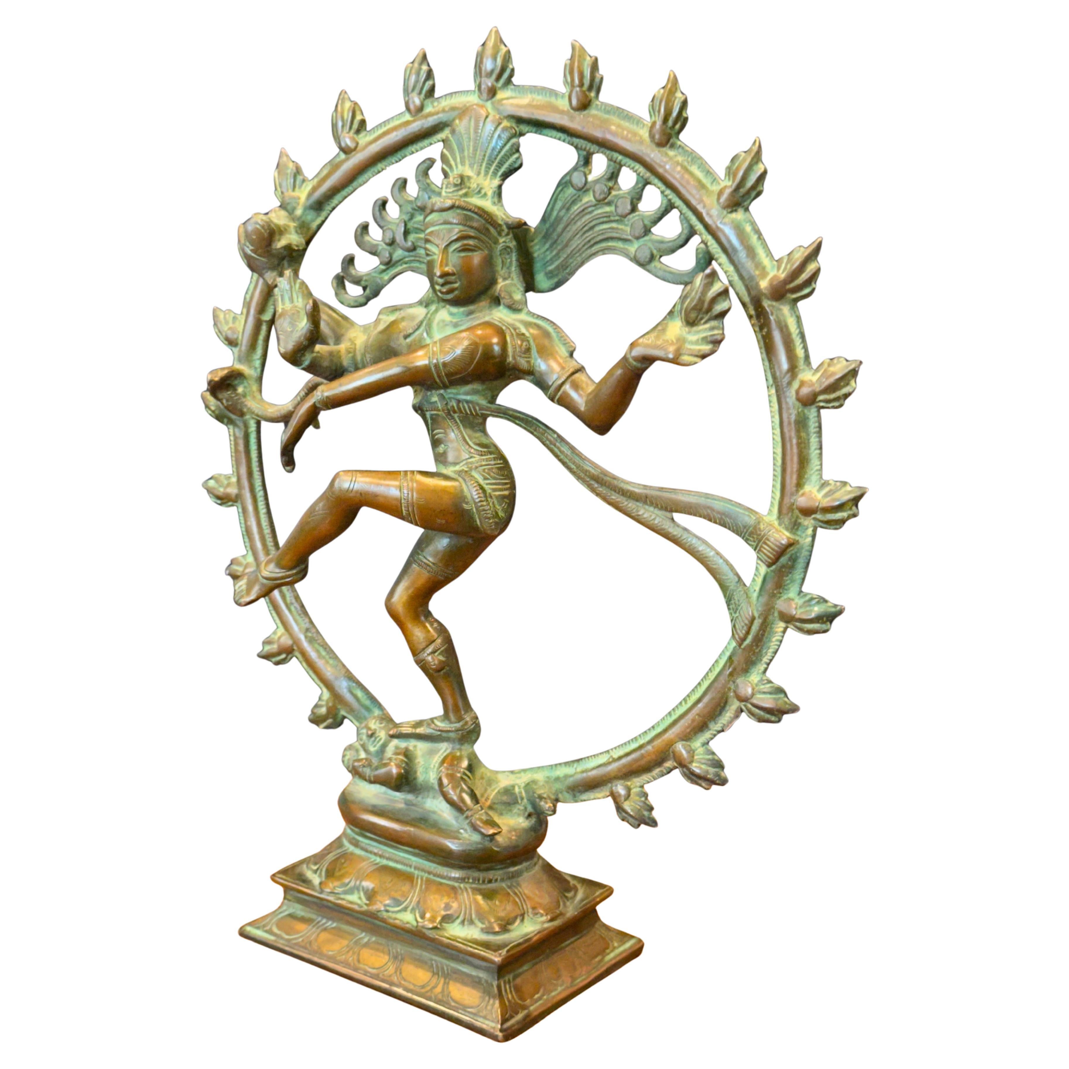 Vintage patinated Hindu bronze Shiva 