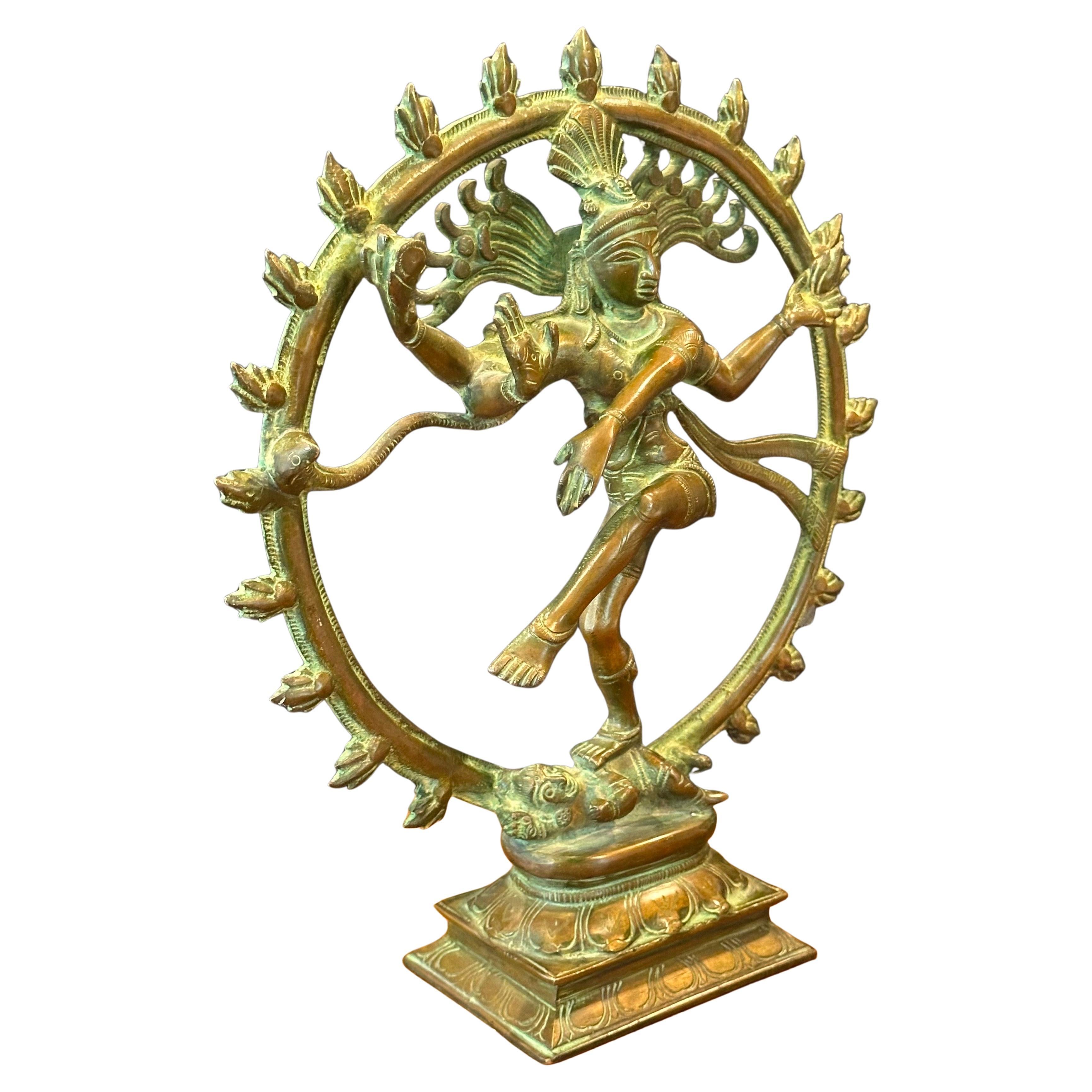 Indian Vintage Patinated Hindu Bronze Shiva 