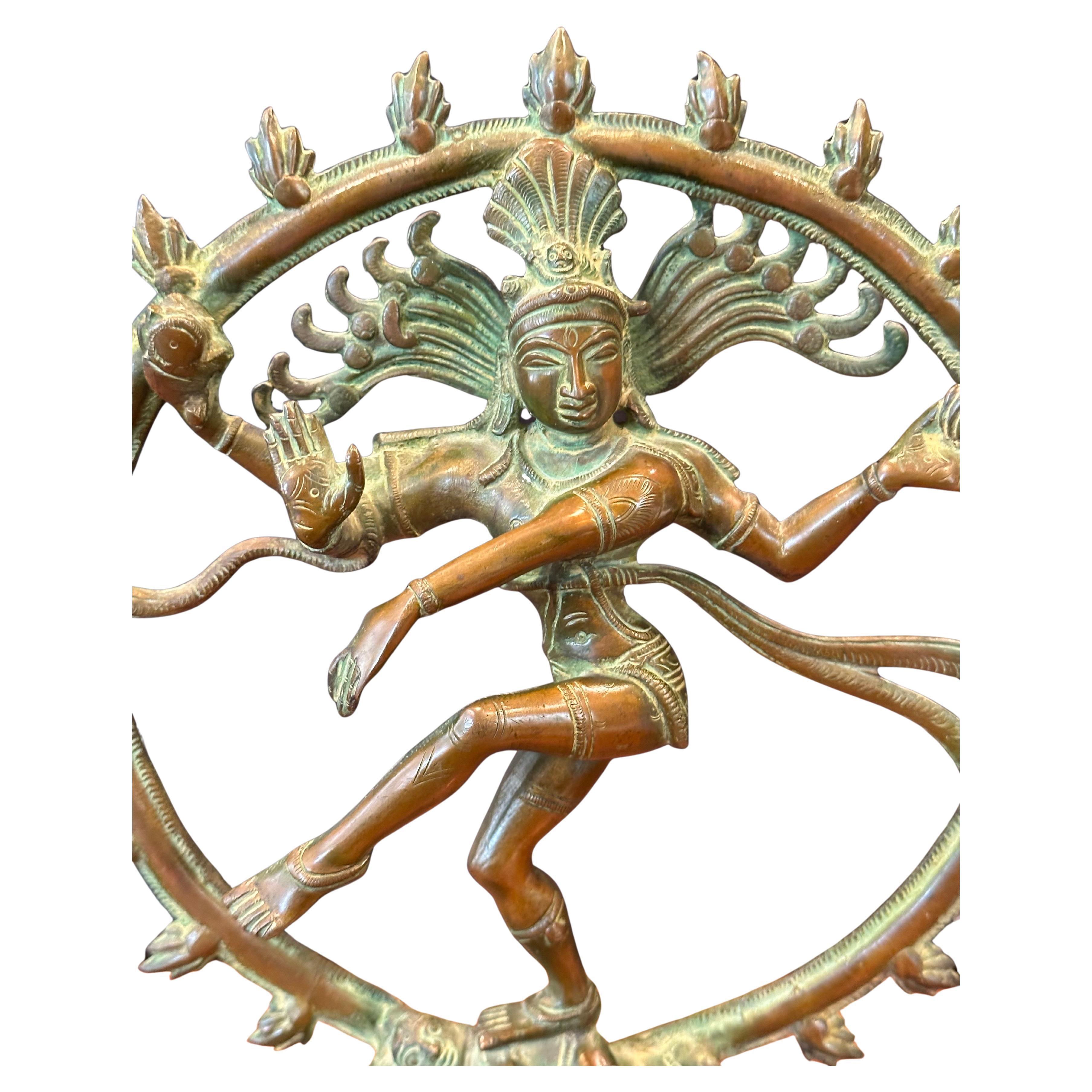 Cast Vintage Patinated Hindu Bronze Shiva 