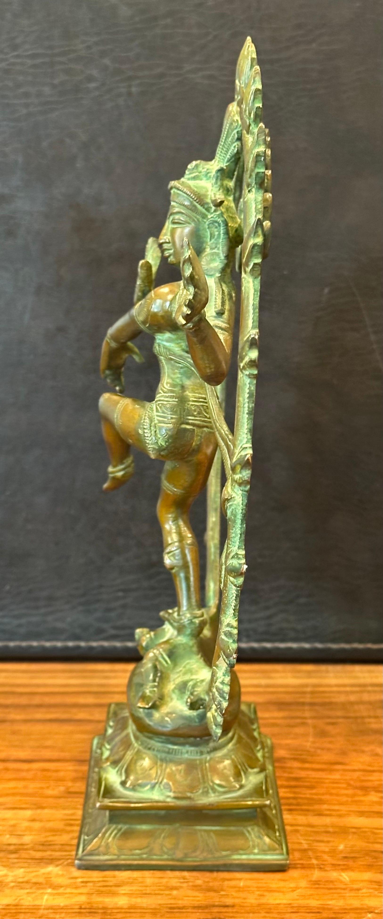 20th Century Vintage Patinated Hindu Bronze Shiva 