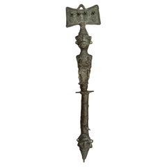 Vintage Patinated Indo-Tibetan Buddhism Bronze "Phurba" Ritual Dagger / Tool