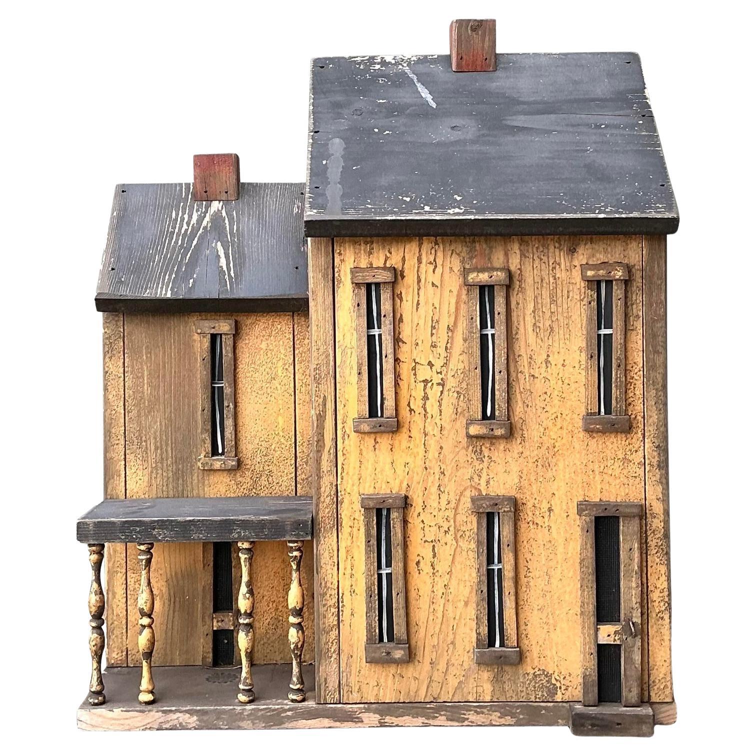 Grande maison d'oiseau vintage patinée en vente