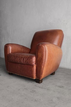Vintage Patinated Leather Club Chair