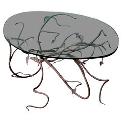 Vintage Patinated Metal Branch Coffee Table