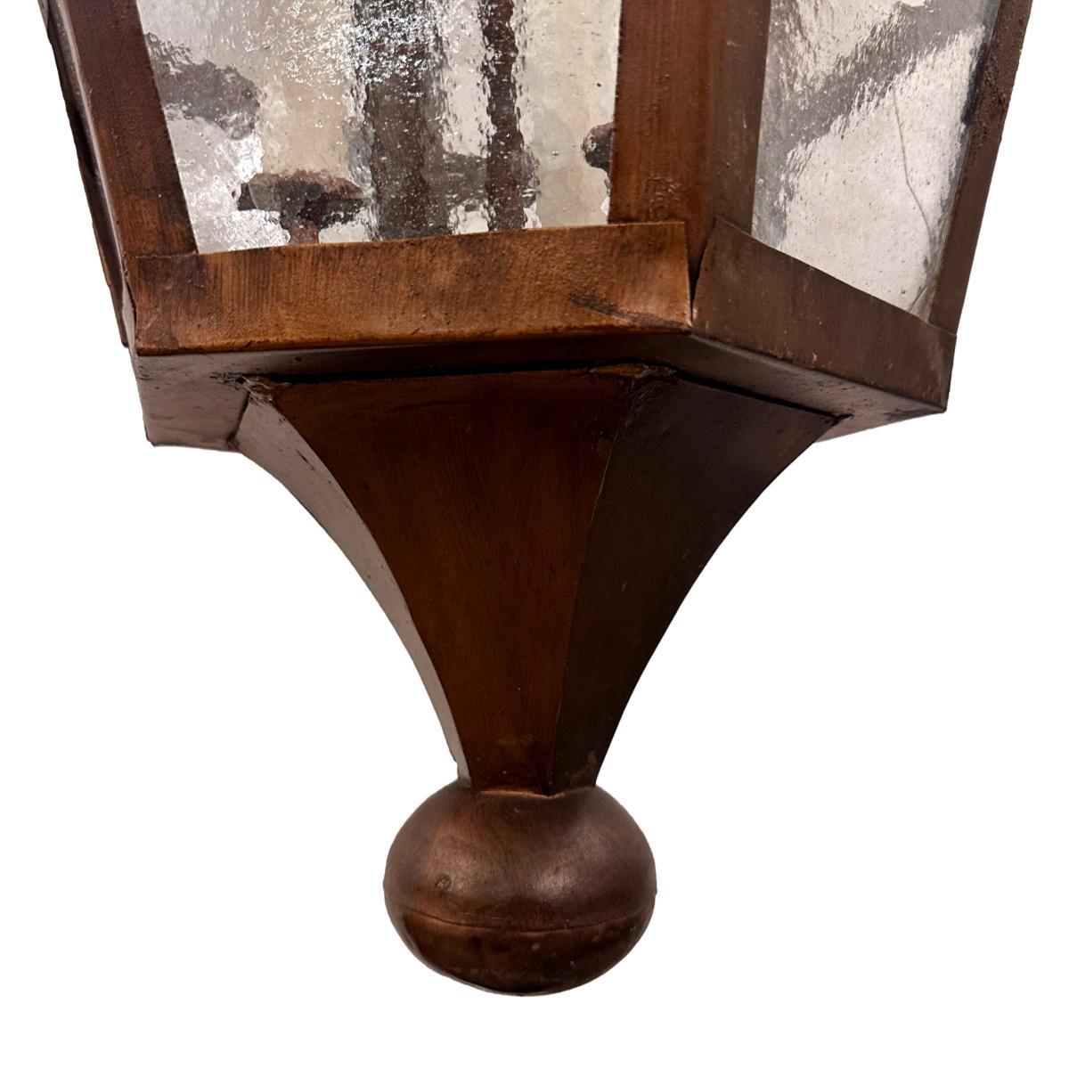 Mid-20th Century Vintage Patinated Metal Lantern For Sale