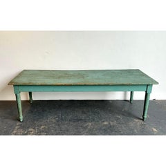Vintage Patinated Painted Farm Table