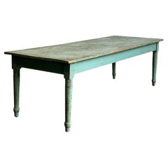 Vintage Patinated Painted Farm Table