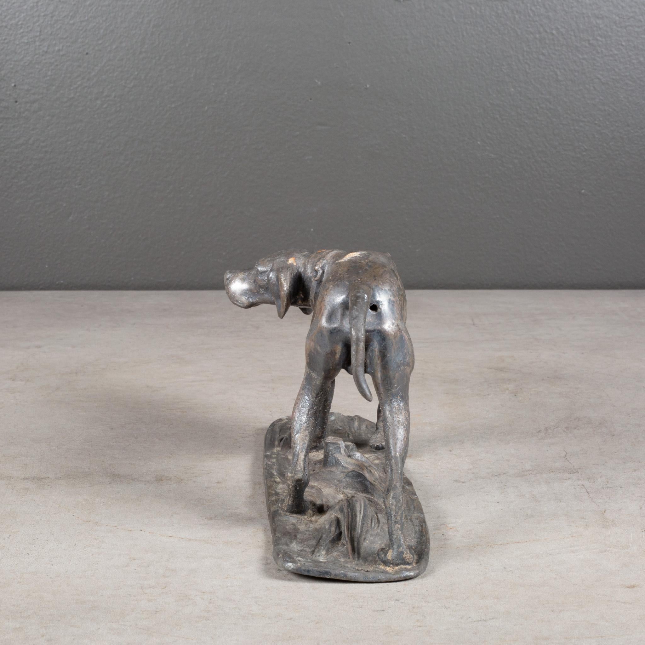 Industrial Vintage Patinated, Pewter Pointer Dog Sculpture