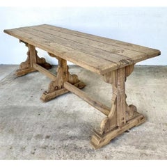 Table de ferme vintage en planches patinées