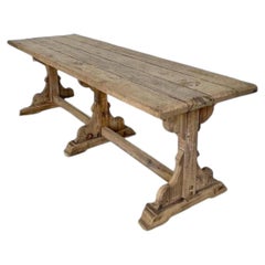 Table de ferme vintage en planches patinées
