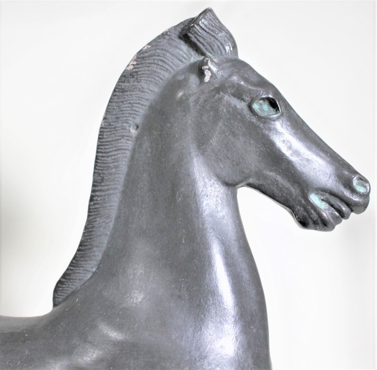 Vintage Patinated Plaster Greco-Roman Stylized Horse Museum Model or Sculpture For Sale 3