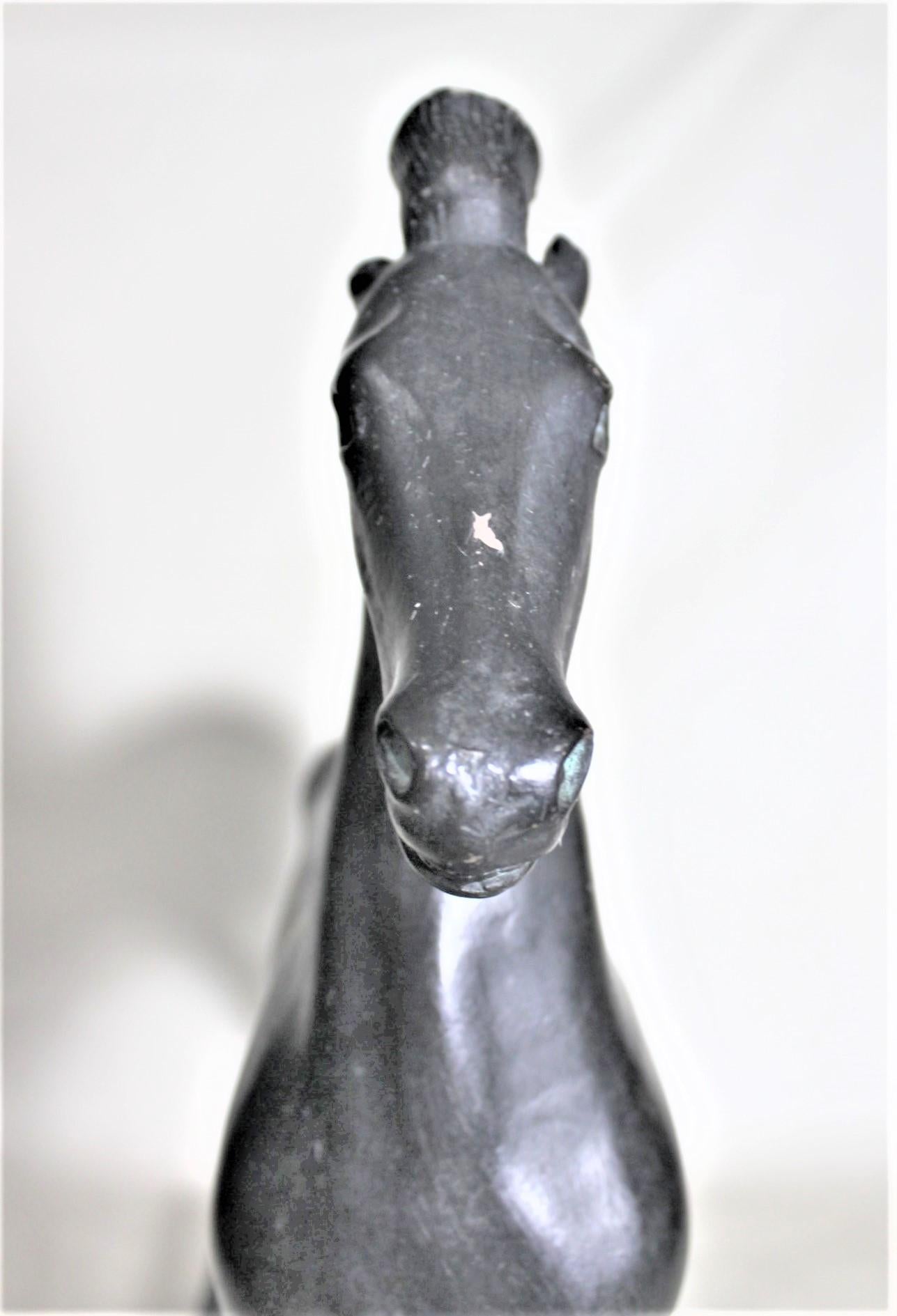 Vintage Patinated Plaster Greco-Roman Stylized Horse Museum Model or Sculpture For Sale 4