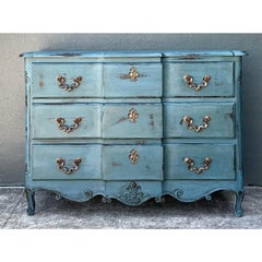Vintage Patinated Roll Front Commode
