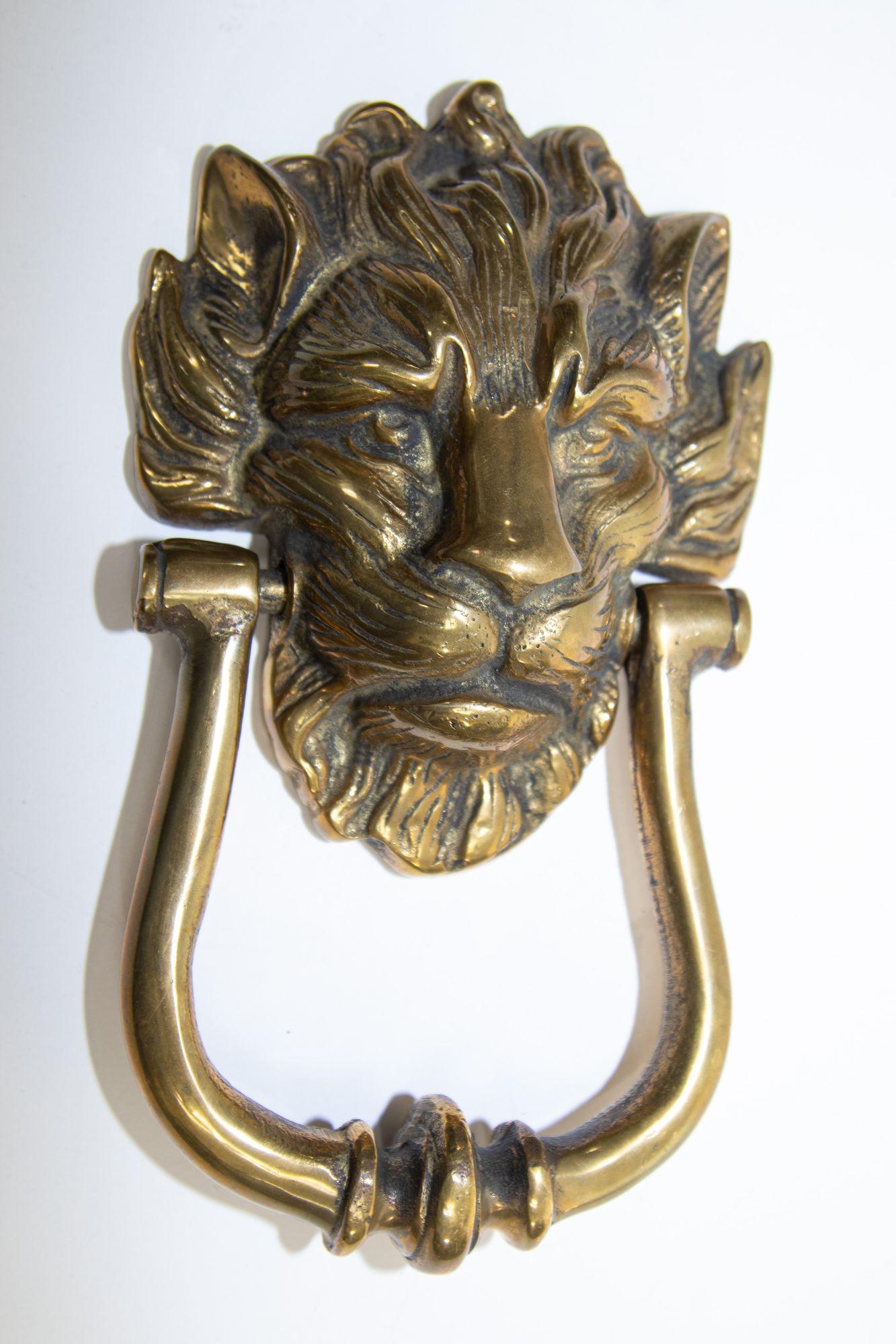 lions head door knocker brass