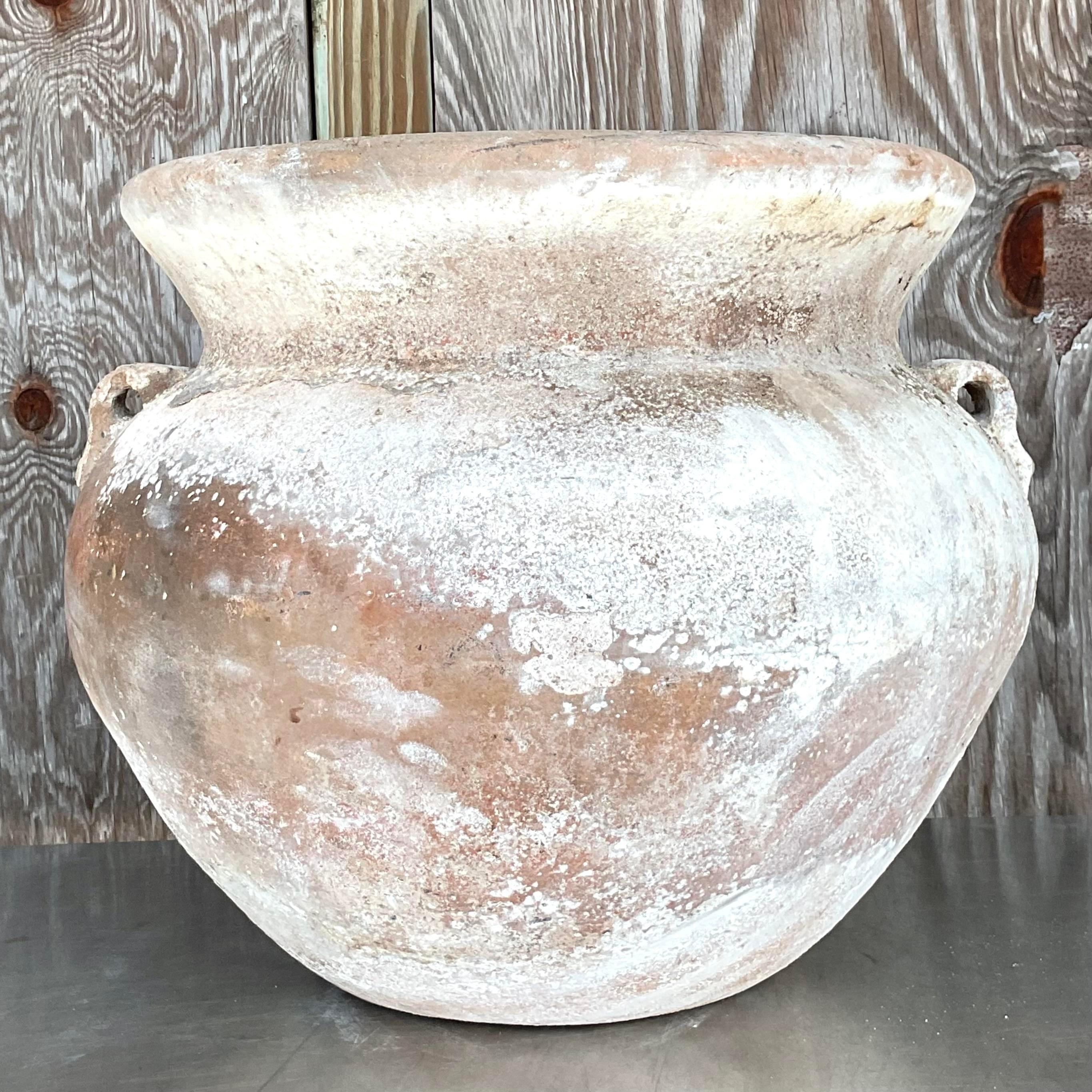 Jardinera vintage de terracota patinada Estadounidense en venta