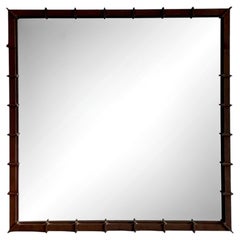 Vintage Patinated Wrought Iron Mirror
