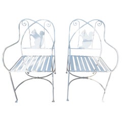 Vintage Patio or Garden Chairs, with Squirrel Backs
