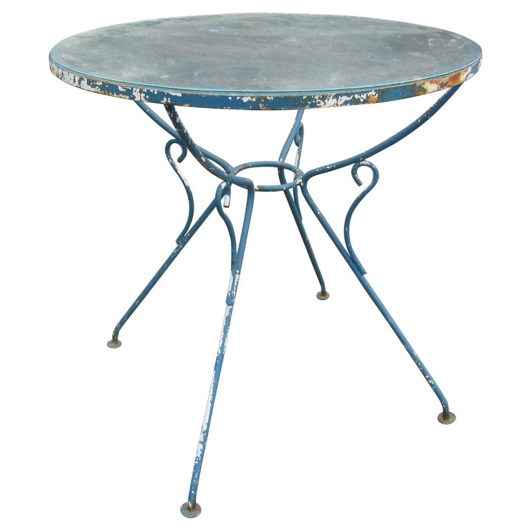 Vintage Patio Table with Glass Top at 1stDibs
