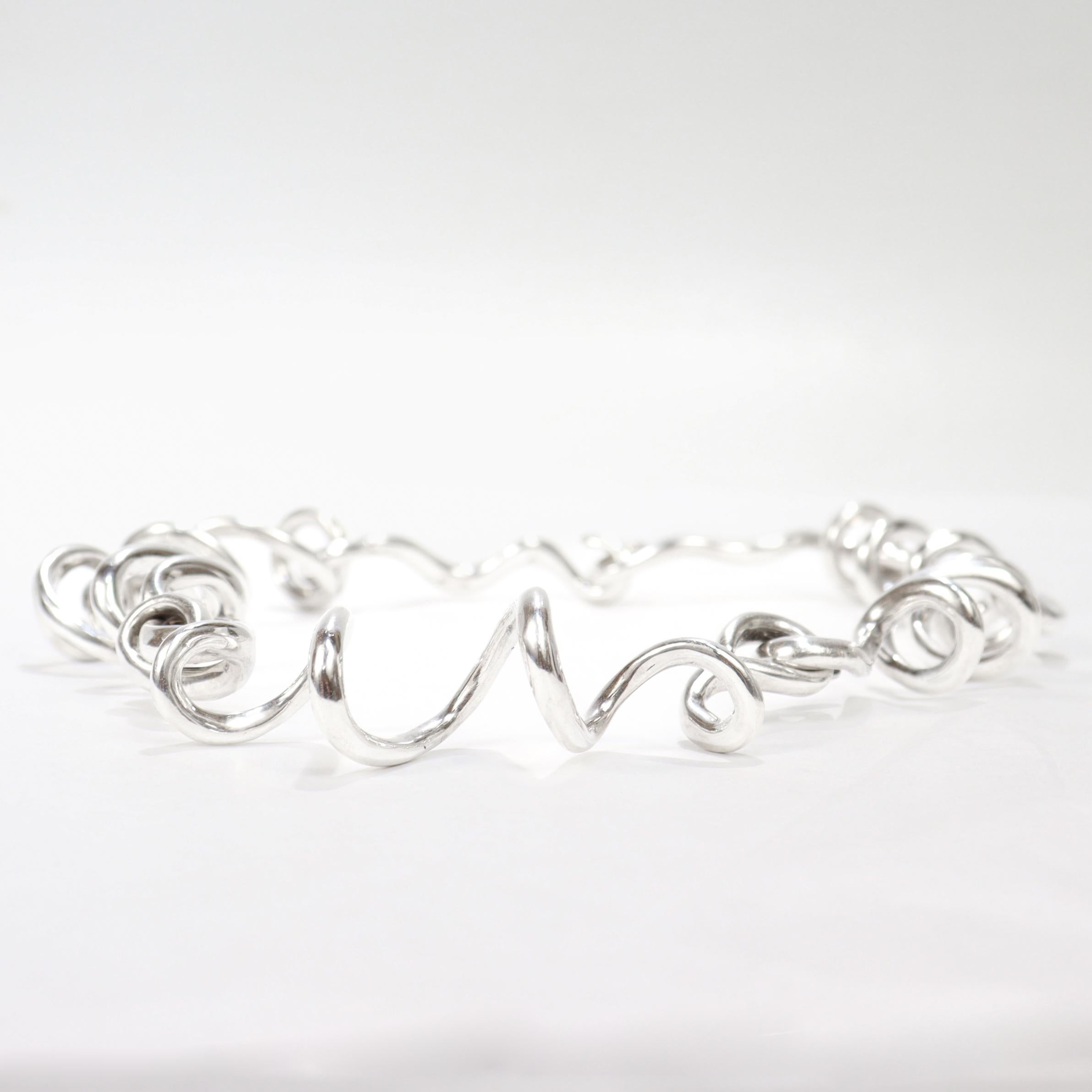 Vintage Patricia von Musulin Collana moderna scultorea a spirale in argento sterling in vendita 6