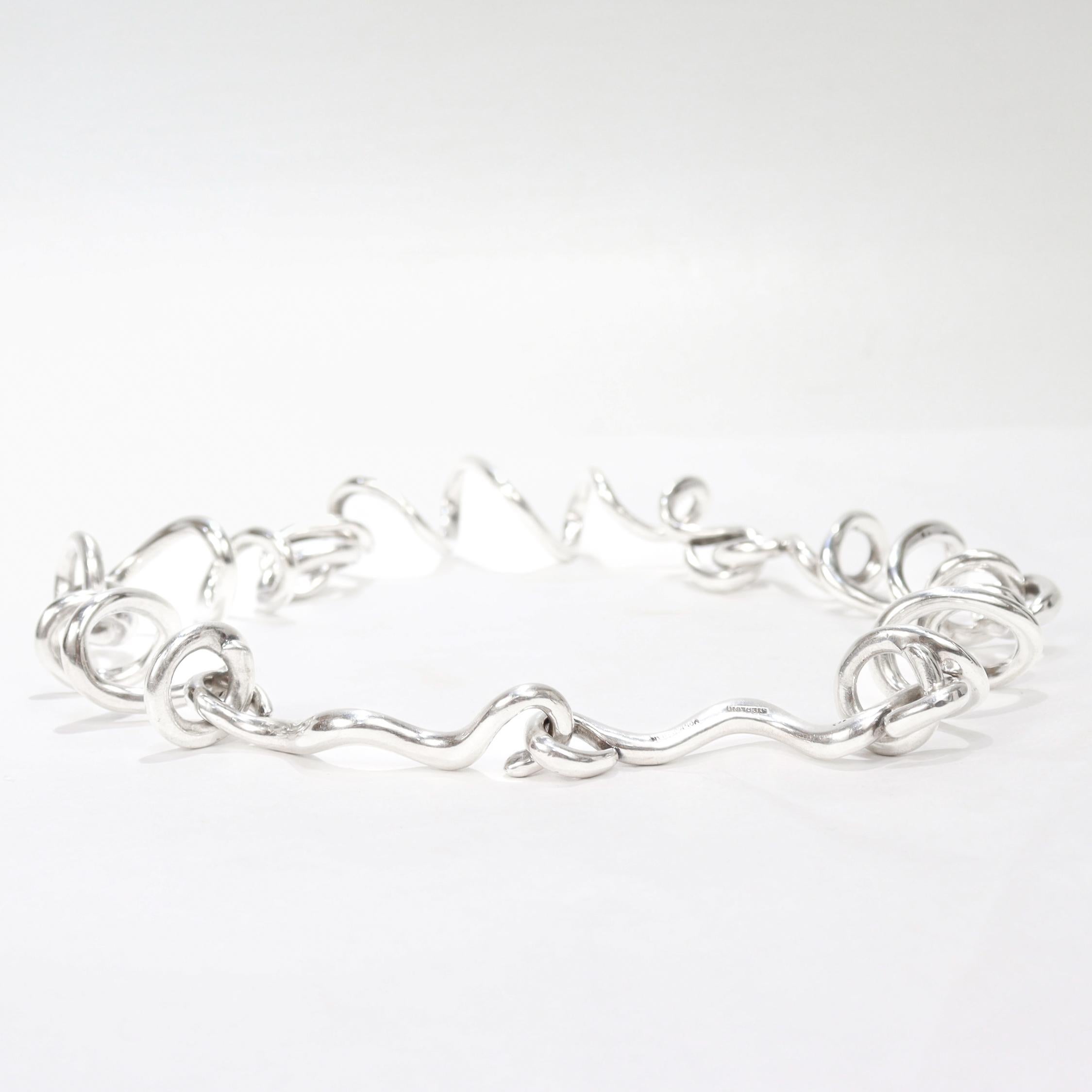 Vintage Patricia von Musulin Collana moderna scultorea a spirale in argento sterling in vendita 7