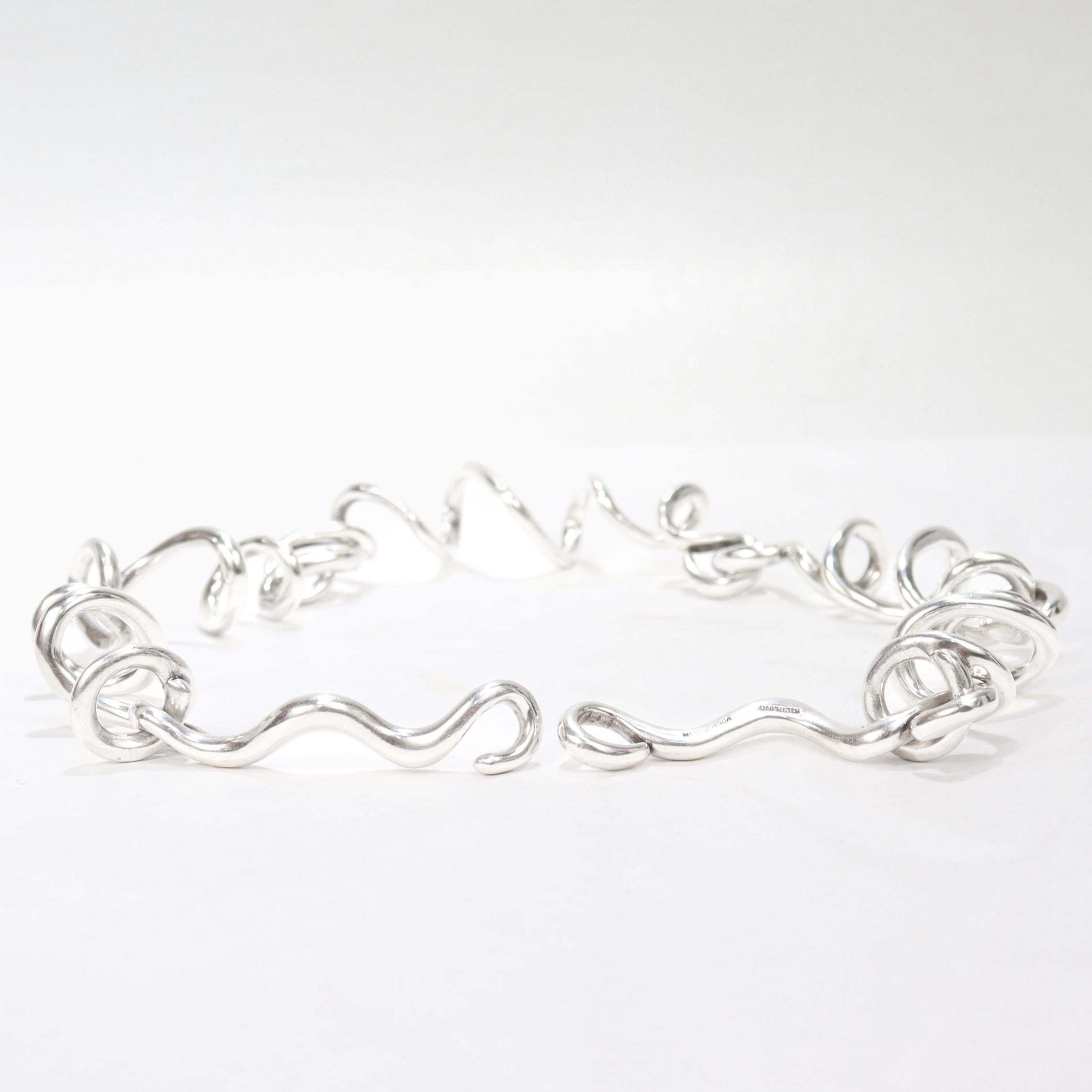 Vintage Patricia von Musulin Collana moderna scultorea a spirale in argento sterling in vendita 8