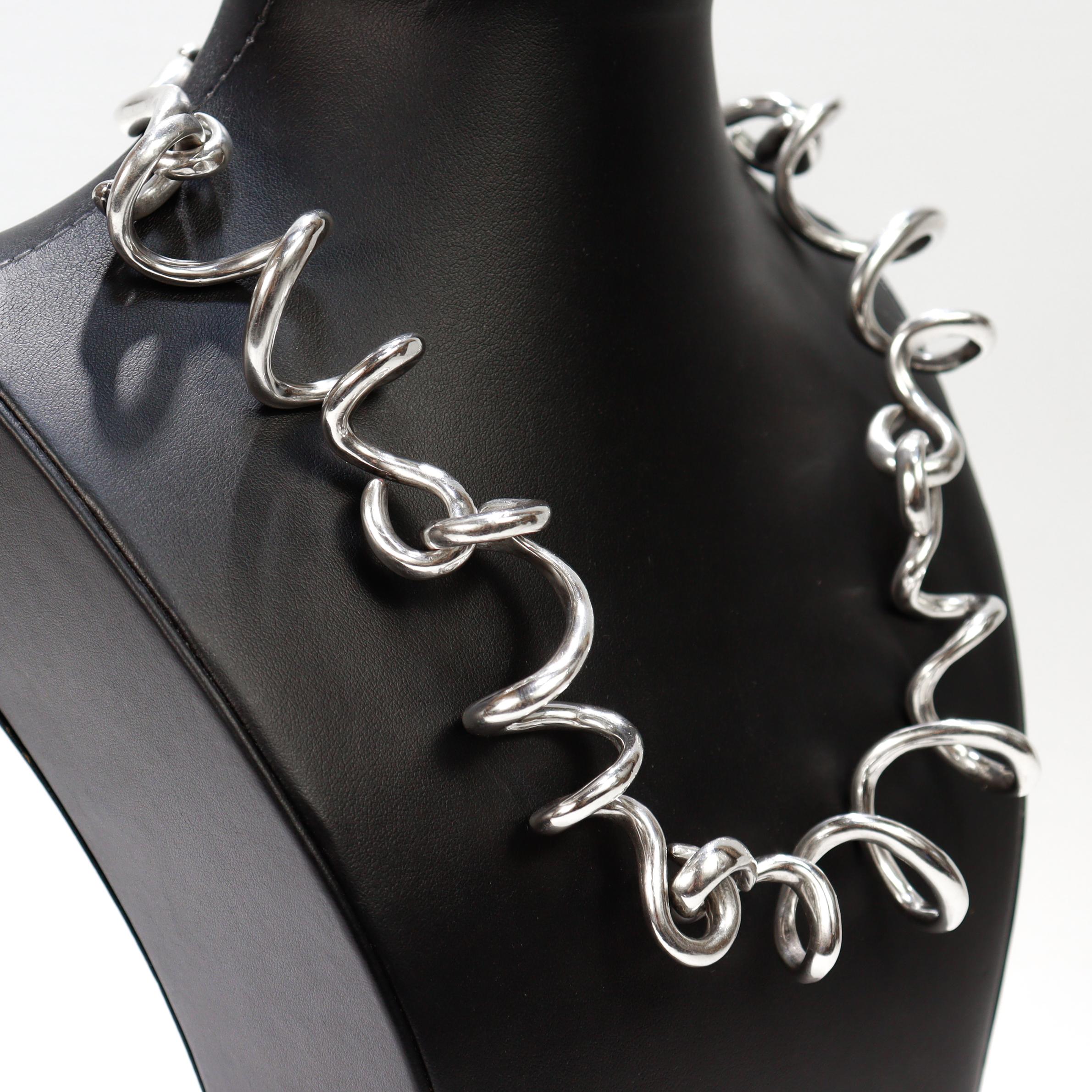 Vintage Patricia von Musulin Collana moderna scultorea a spirale in argento sterling in vendita 3