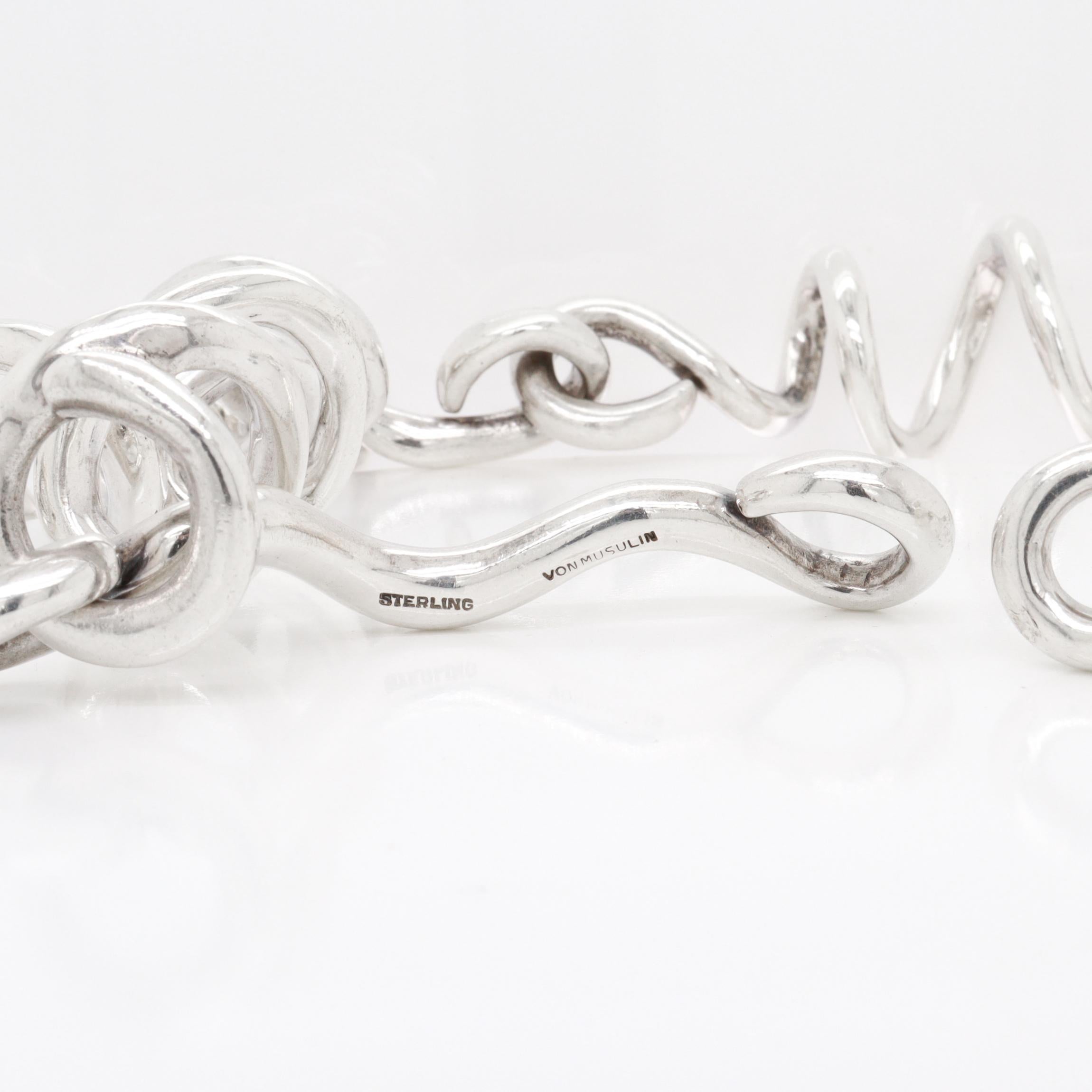 Vintage Patricia von Musulin Collana moderna scultorea a spirale in argento sterling in vendita 4