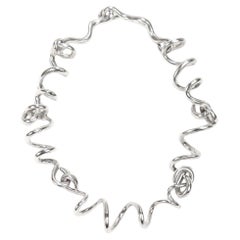 Vintage Patricia von Musulin Collana moderna scultorea a spirale in argento sterling